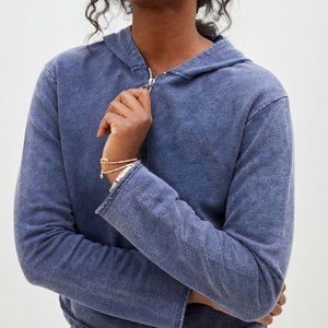 ANTHROPOLOGIE T.La WOMEN'S NAVY BLUE LONG SLEEVE MILEY HOODIE SWEATSHIRT M